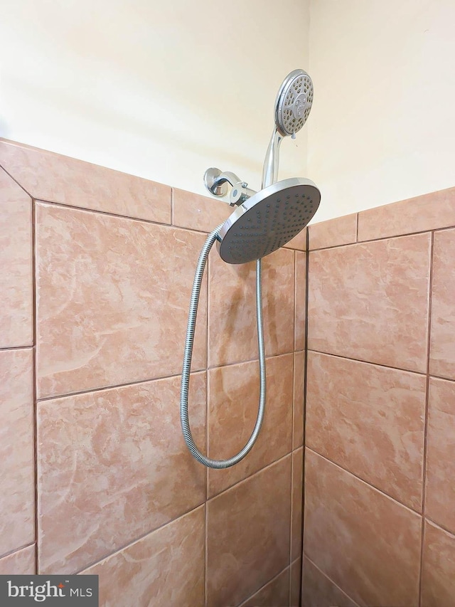 interior details with tiled shower