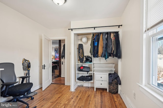 interior space featuring light hardwood / wood-style floors