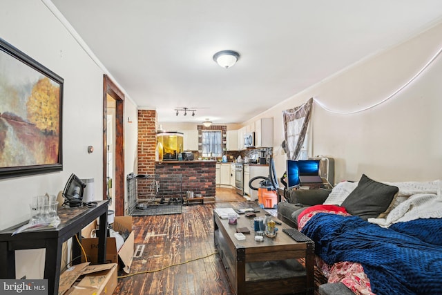 living room featuring hardwood / wood-style flooring