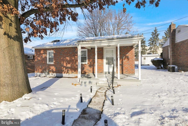 view of front of house with central AC