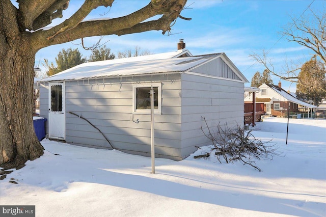 view of snow covered exterior