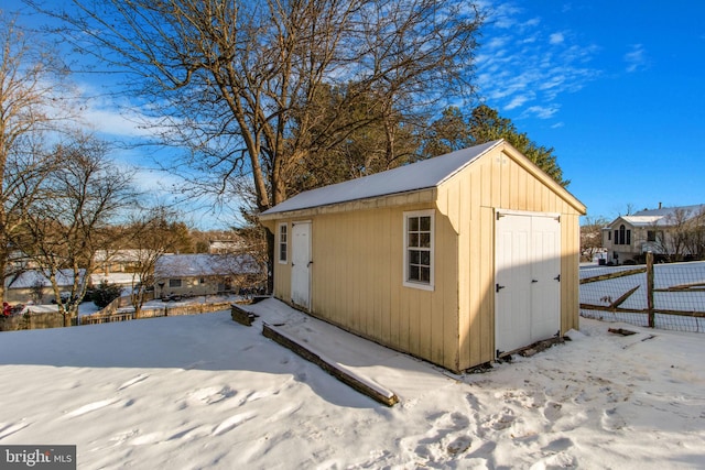 view of snow covered structure