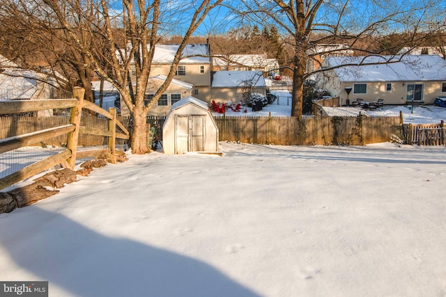 exterior space with a storage unit