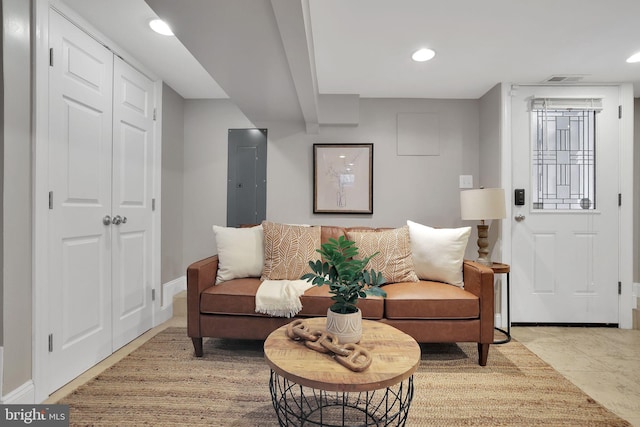 sitting room featuring electric panel