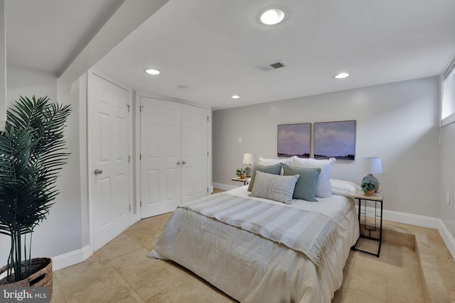 view of tiled bedroom