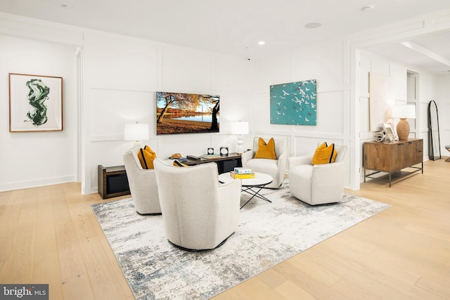 living room featuring hardwood / wood-style flooring