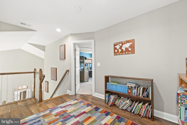 interior space with hardwood / wood-style floors