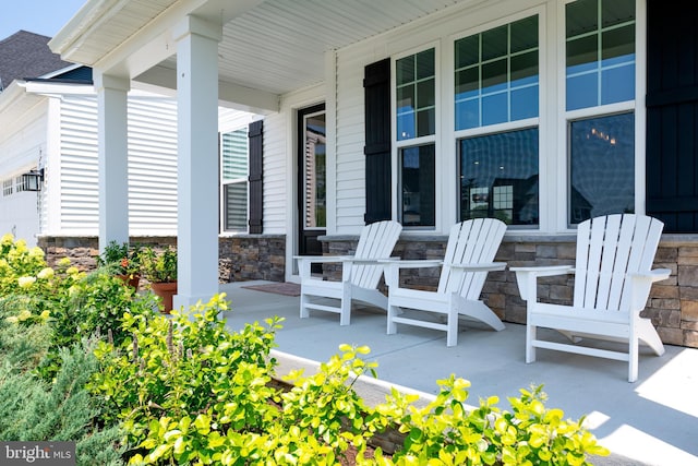 view of patio / terrace with a porch