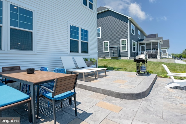 view of patio / terrace featuring a grill