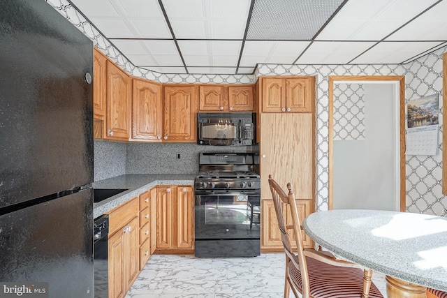 kitchen featuring black appliances