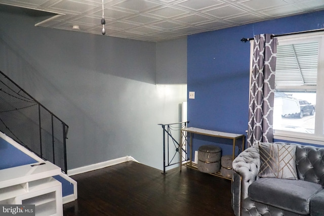 living room with wood-type flooring