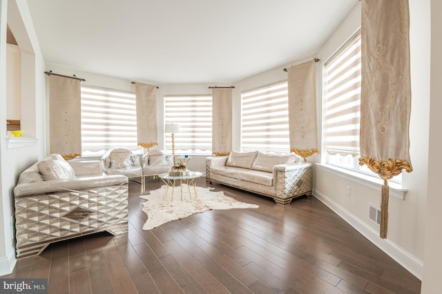 living room featuring hardwood / wood-style flooring and a wealth of natural light