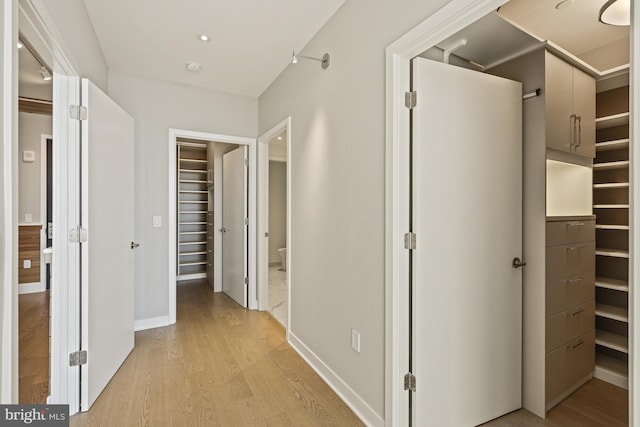 hallway featuring light hardwood / wood-style floors