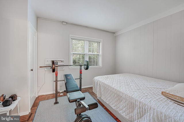 bedroom featuring hardwood / wood-style floors