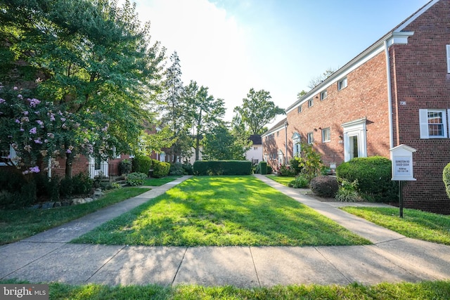 view of community featuring a yard