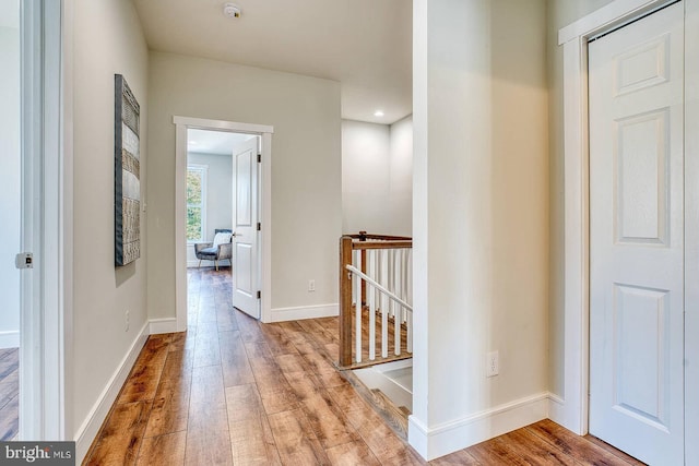 hall featuring light wood-type flooring