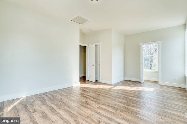 empty room featuring light wood-type flooring