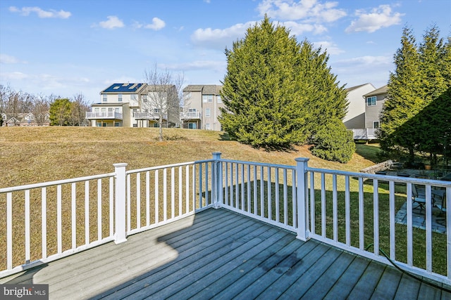 deck with a lawn