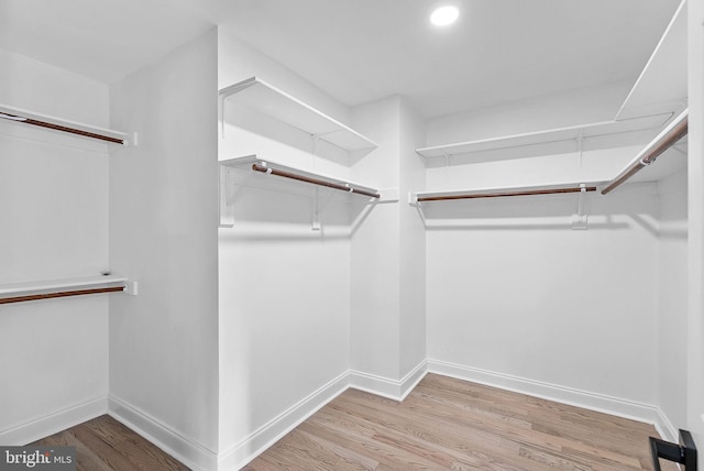 walk in closet featuring light wood-type flooring