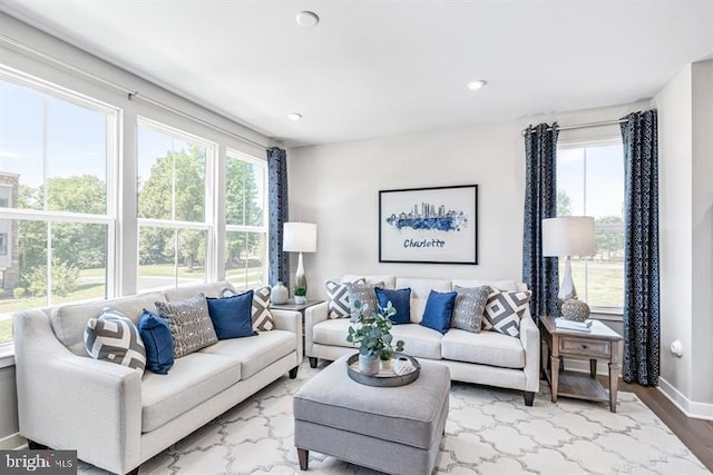 living room featuring hardwood / wood-style flooring