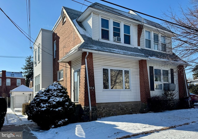 view of snowy exterior