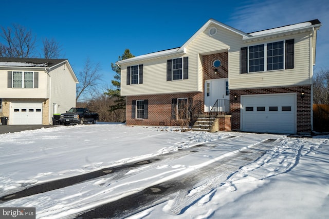 bi-level home with a garage