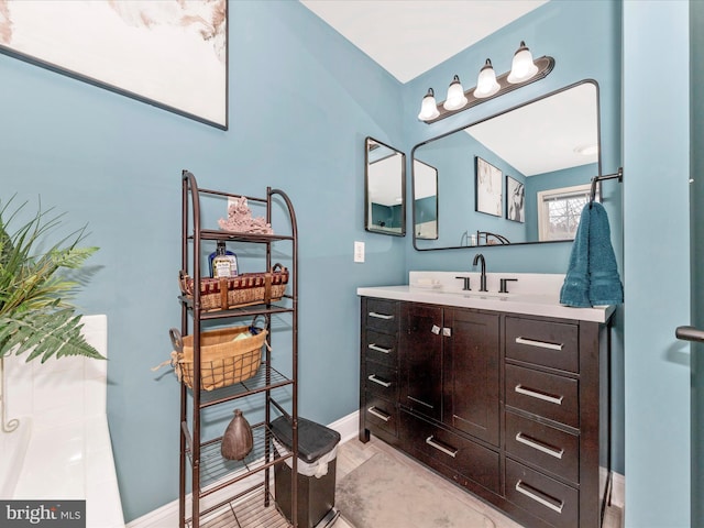 bathroom featuring vanity and tile patterned flooring