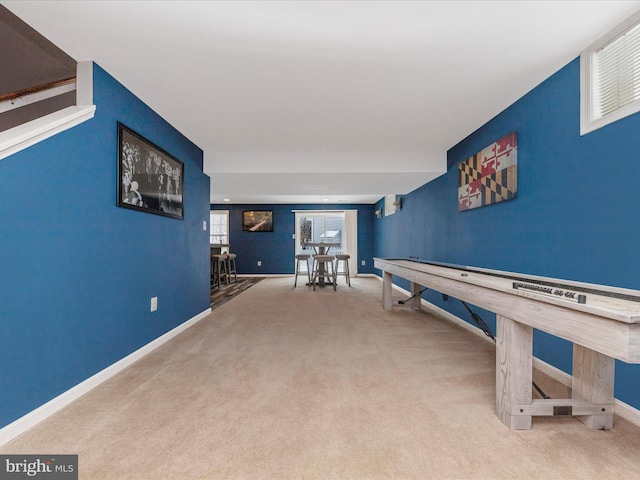 game room with carpet and a healthy amount of sunlight