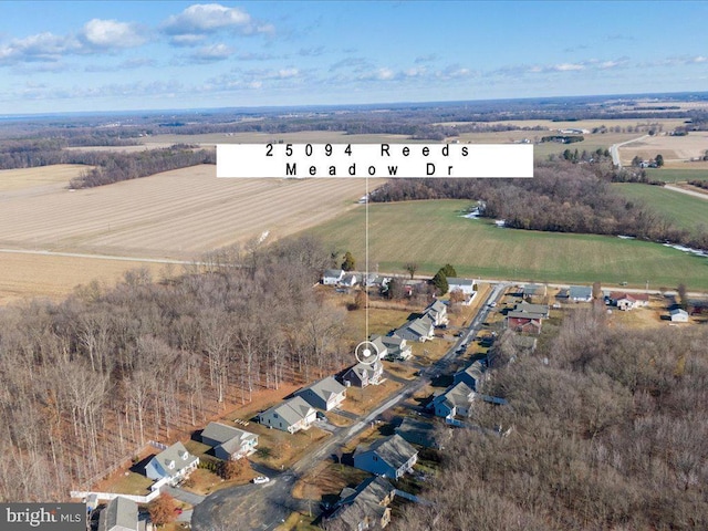 bird's eye view featuring a rural view