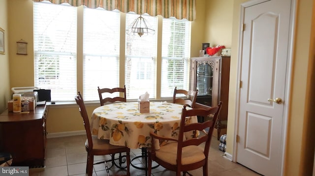 view of tiled dining space