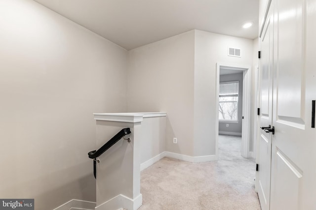 spacious closet with light carpet