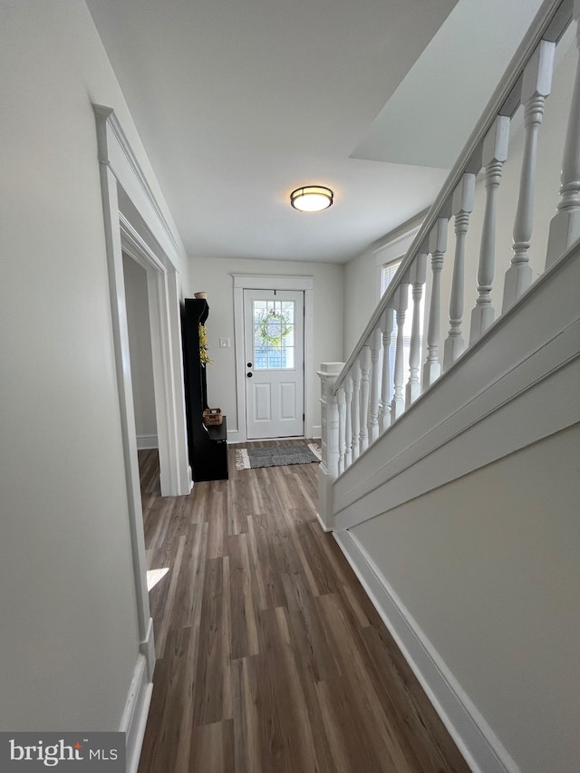 entryway featuring dark hardwood / wood-style floors