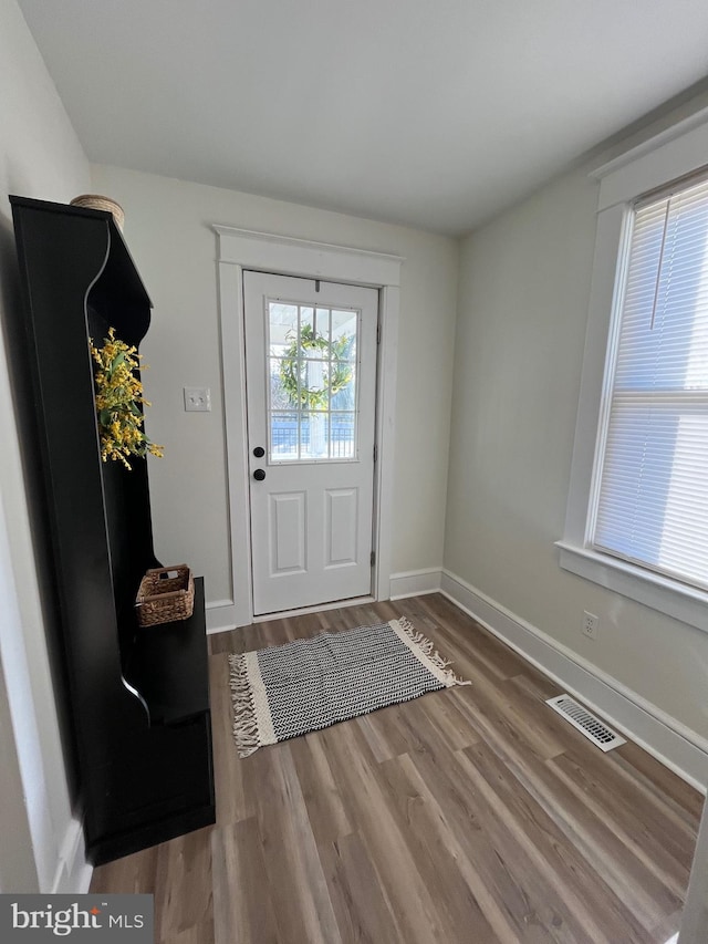 foyer featuring hardwood / wood-style floors