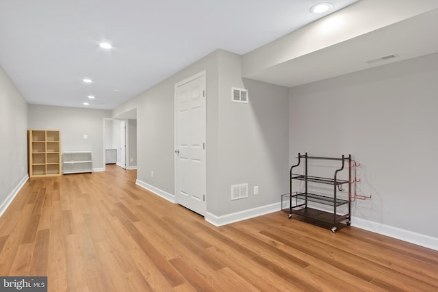 interior space featuring light hardwood / wood-style flooring