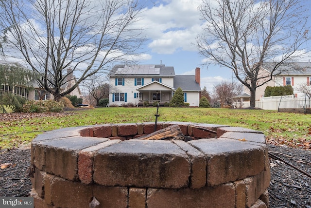 view of yard featuring a fire pit