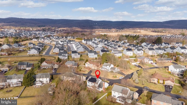 aerial view with a mountain view