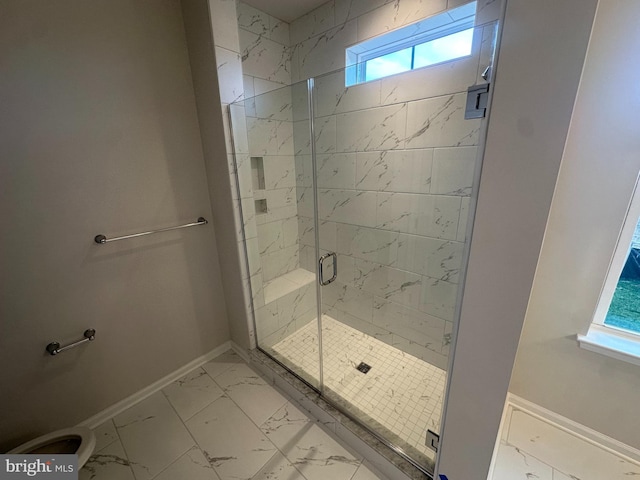 bathroom with an enclosed shower