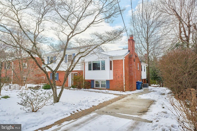 bi-level home featuring central AC