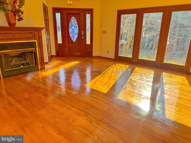 entryway with light hardwood / wood-style flooring and a wealth of natural light