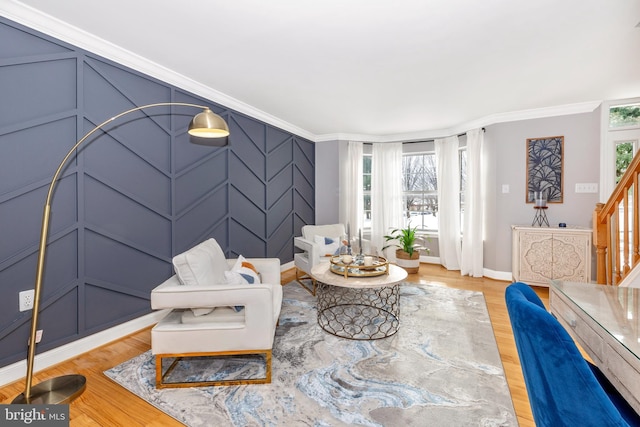 interior space with crown molding and hardwood / wood-style floors