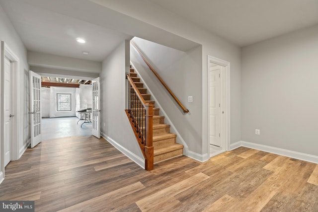 interior space with hardwood / wood-style floors