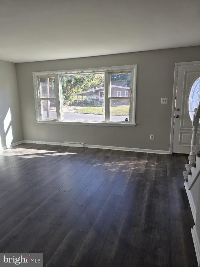 entryway featuring dark wood-type flooring