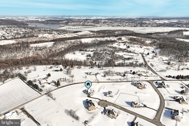 view of snowy aerial view