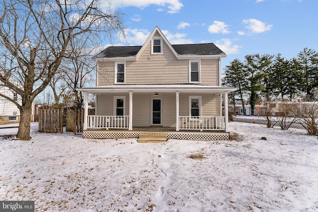 view of front facade with covered porch