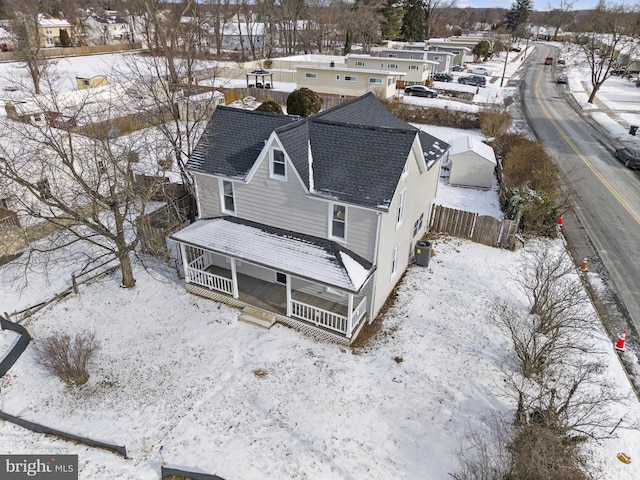 view of snowy aerial view