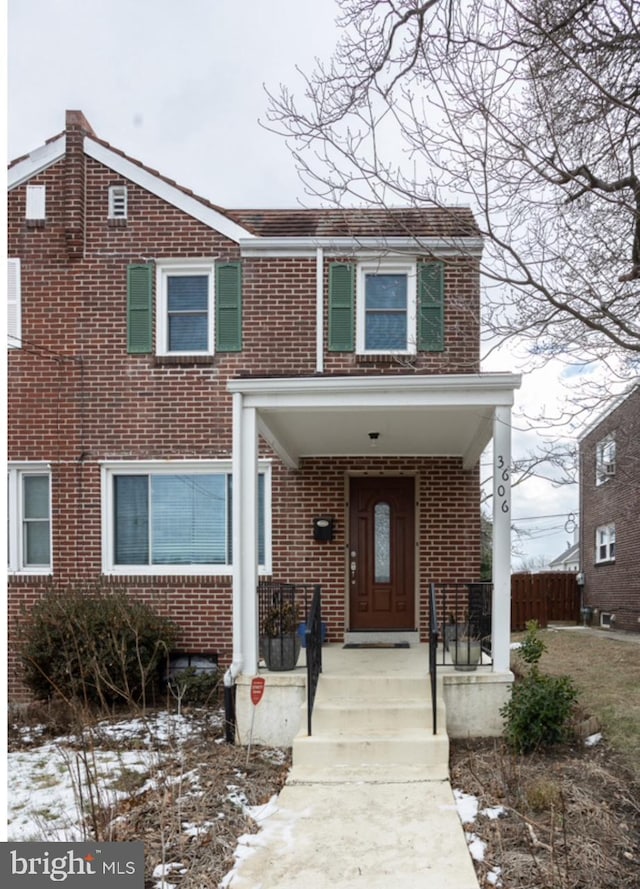 view of front of home with a porch