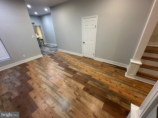 interior space featuring dark hardwood / wood-style floors