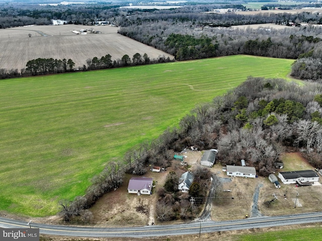 bird's eye view with a rural view