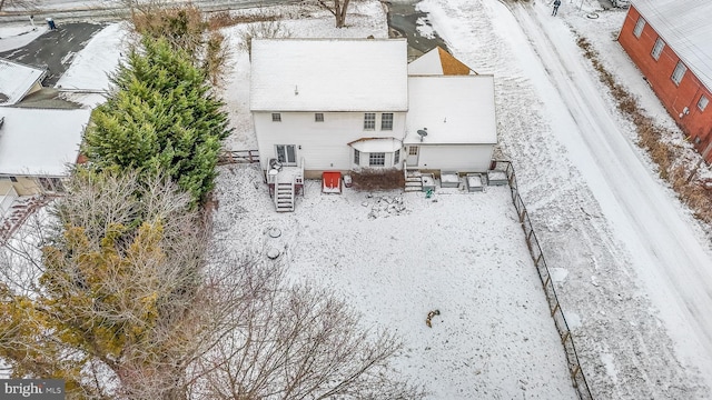 view of snowy aerial view