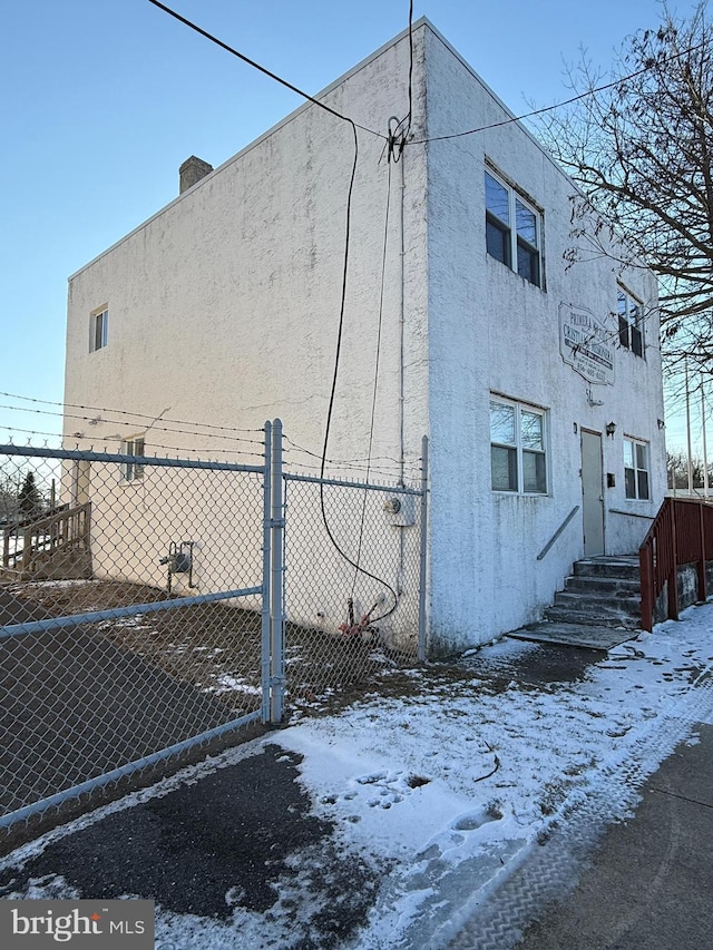 view of snowy exterior